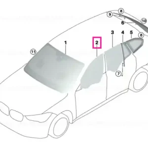 Transport gratuit Side window, door, right front - BMW