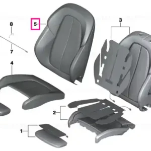 Capac piele sport spătar stânga OYSTER/GRAU - BMW Lichidare de stoc