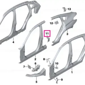 Reinforcement plate, sill, left - BMW Nu rata