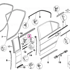 Reducere Bandă trim șină talie interior dreapta CHROM - BMW