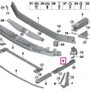 Adapter, lower left KÜHLERAUFNAHME - BMW - Mini Super ofertă