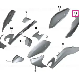 Cumpără online Rear lateral part, left VERMILION-RED - BMW Motorrad