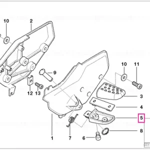 Footrest, left, w/rubber footr. element CHROM - BMW Motorrad Nu rata