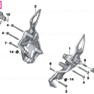 Transport gratuit Footrest, right, w/rubber footr. element - BMW Motorrad