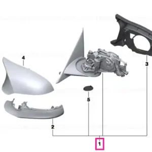 Chilipir Exterior mirror, no lens, heated, left SHADOW-LINE M - BMW