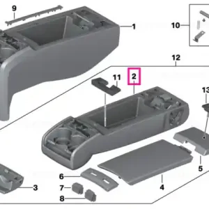 Retur ușor Armrest lower leather LCDF,LCLY BEIGE - BMW