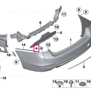 Bestseller Set montare senzor PDC/PMA spate - BMW