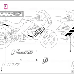 Transport gratuit Sticker K1200RS SW/SI - BMW Motorrad