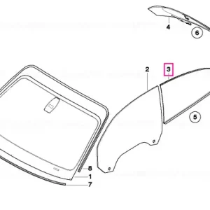 Calitate înaltă Side window, rear left SSG - BMW