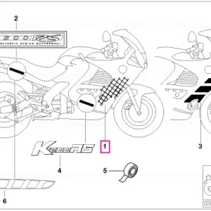 Plată securizată Sticker left KARO SW/SI/GELB - BMW Motorrad