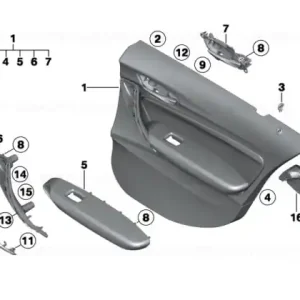 Bestseller Ornament mâner ușă hexagonal aluminiu dreapta - BMW