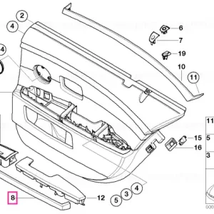 Wooden strip, door rear left ESCHE HELL - BMW Reducere de preț