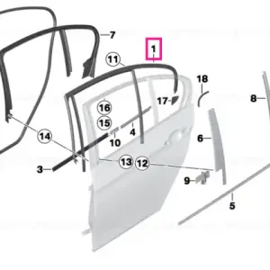 Window guide, left rear door - BMW Ofertă exclusivă