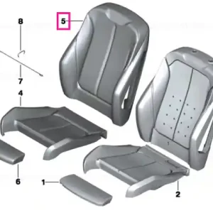 Capac sezut piele/Alcantara dreapta ANTHRAZIT - BMW Cumpărături sigure