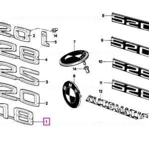 Comandă acum Emblem rear "518" - BMW