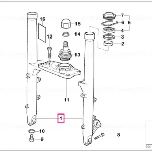 Slider tube right - BMW Motorrad Chilipir