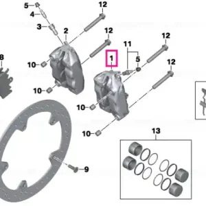Brake caliper, left BLACK - BMW Motorrad Bestseller