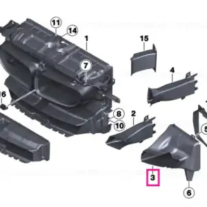 Air duct, exterior radiator, right - BMW Cel mai vândut