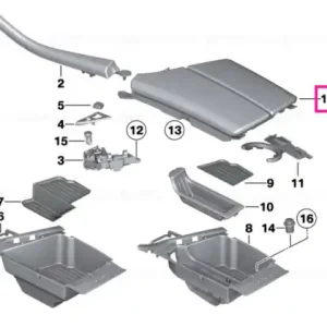 Calitate înaltă Armrest, leather, front middle EVERESTGRAU - BMW