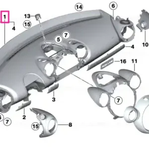 Panou trim bord sus ANTHRACITE DARK ANTHRACITE - BMW - Mini Plată securizată