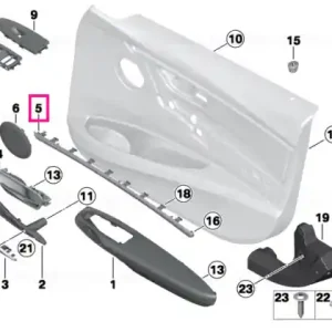 Chilipir Accent strip, front left PERLGLANZ CHROM - BMW