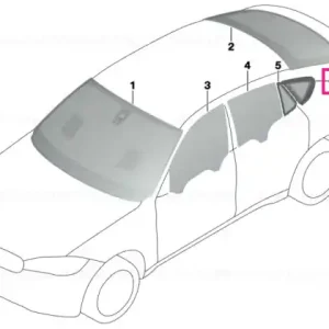 Side window fixed, green rear right ESG - BMW Disponibil imediat