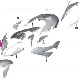 Upper trim section, right RACING-RED - BMW Motorrad Cel mai vândut