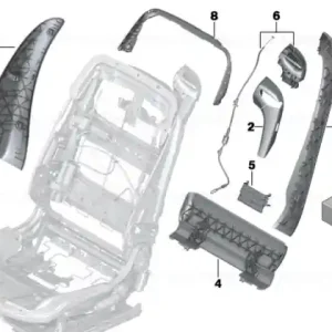 Trim spătar interior stânga SCHWARZ - BMW Mai ieftin