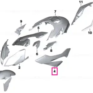 Cumpărături sigure Fairing side section, left RACING-RED - BMW Motorrad