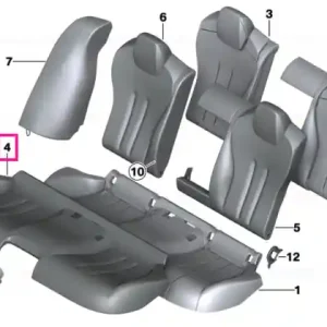 Retur ușor Upholstery, seat rear perforated leather LCEX ELF.WEISS - BMW