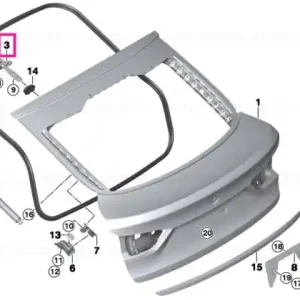 Right trunk lid hinge - BMW Chilipir