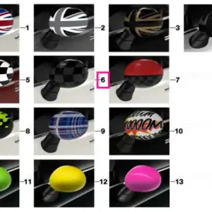 Mai ieftin Capac oglindă, stânga, RHD CHECKERED B/G - BMW - Mini
