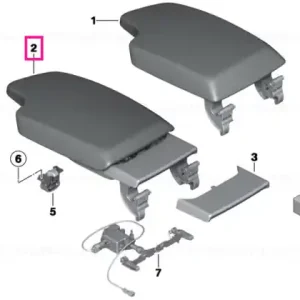 Armrest, leather, front middle SCHWARZ - BMW Lichidare de stoc