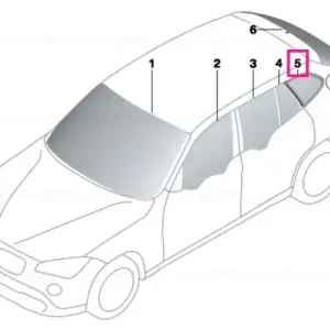 Side window, rear right GLANZSCHWARZ - BMW Plată sigură