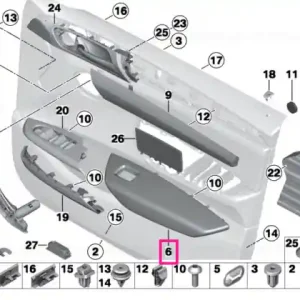 Armrest, left SATTELBRAUN - BMW Plată securizată