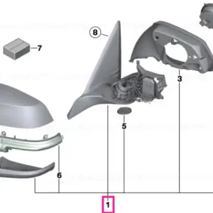 Cel mai vândut Outside mirror w/out glass heated right SHADOW-LINE - BMW