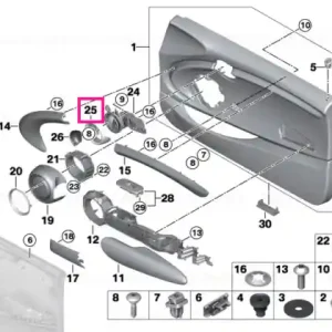 Capot deschizator usa interior dreapta SCHWARZ - BMW - Mini Reducere extra