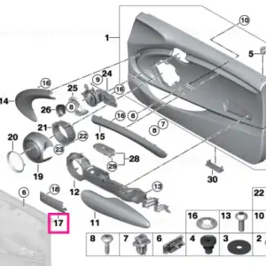 Ofertă specială Rama maner usa interior dreapta HAZY GREY - BMW - Mini