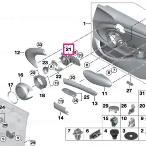 Door handle inner right SCHWARZ - BMW - Mini Promoție