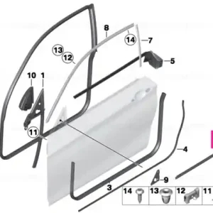 Retur gratuit Canal etansare exterior usa fata ALU SAT. ALU SATINIERT - BMW