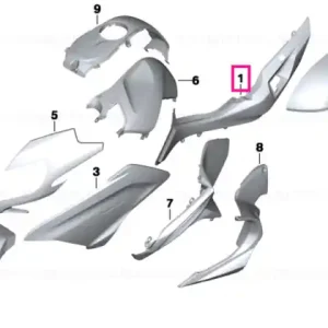 Reducere de preț Rear lateral part, right QUARTZ-BLUE - BMW Motorrad