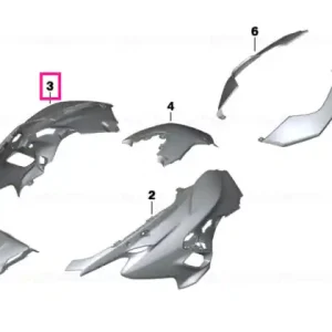 Fairing side panel, front right BLACK-STORM/RED - BMW Motorrad Cumpărături sigure