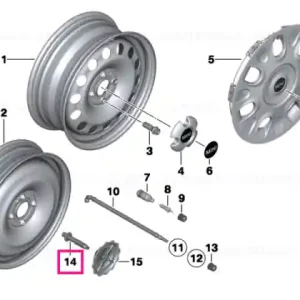 Șurub montaj roată rezervă, M8X56 - BMW - Mini Noutate
