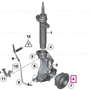 Wheel hub with bearing, front M12X1.25 - BMW Premium