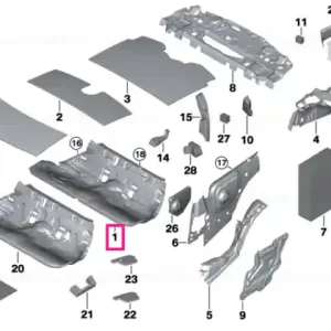 Calitate înaltă Sound insulation floor rear - BMW
