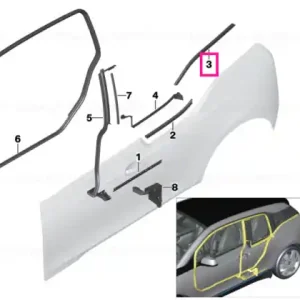 Window channel strip, rear right - BMW Preț mic