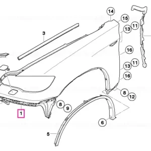 Side panel, painted, front right - BMW Ieftin