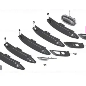 Retur ușor Grille, side, open, right PDC - BMW