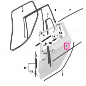 Cel mai bun preț Window well strip, outer, door, rear rgt ALU HOCHGLANZ - BMW