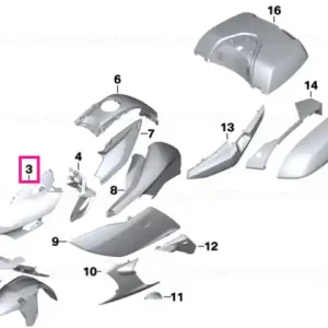 Sectiune trim superior stanga MINERAL-WHITE - BMW Motorrad Preț mic